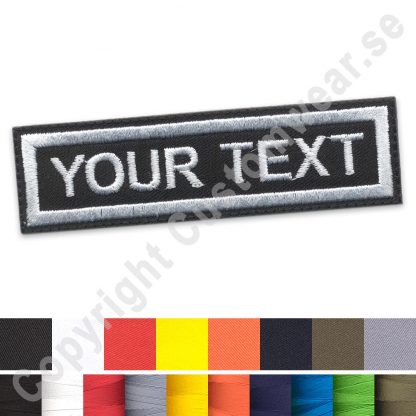 Embroidered front name patch