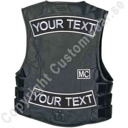 biker vest with embroidered patches